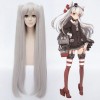 Kantai Collection Amatsukaze 100cm Long Straight Cosplay Wigs Women Silver Grey